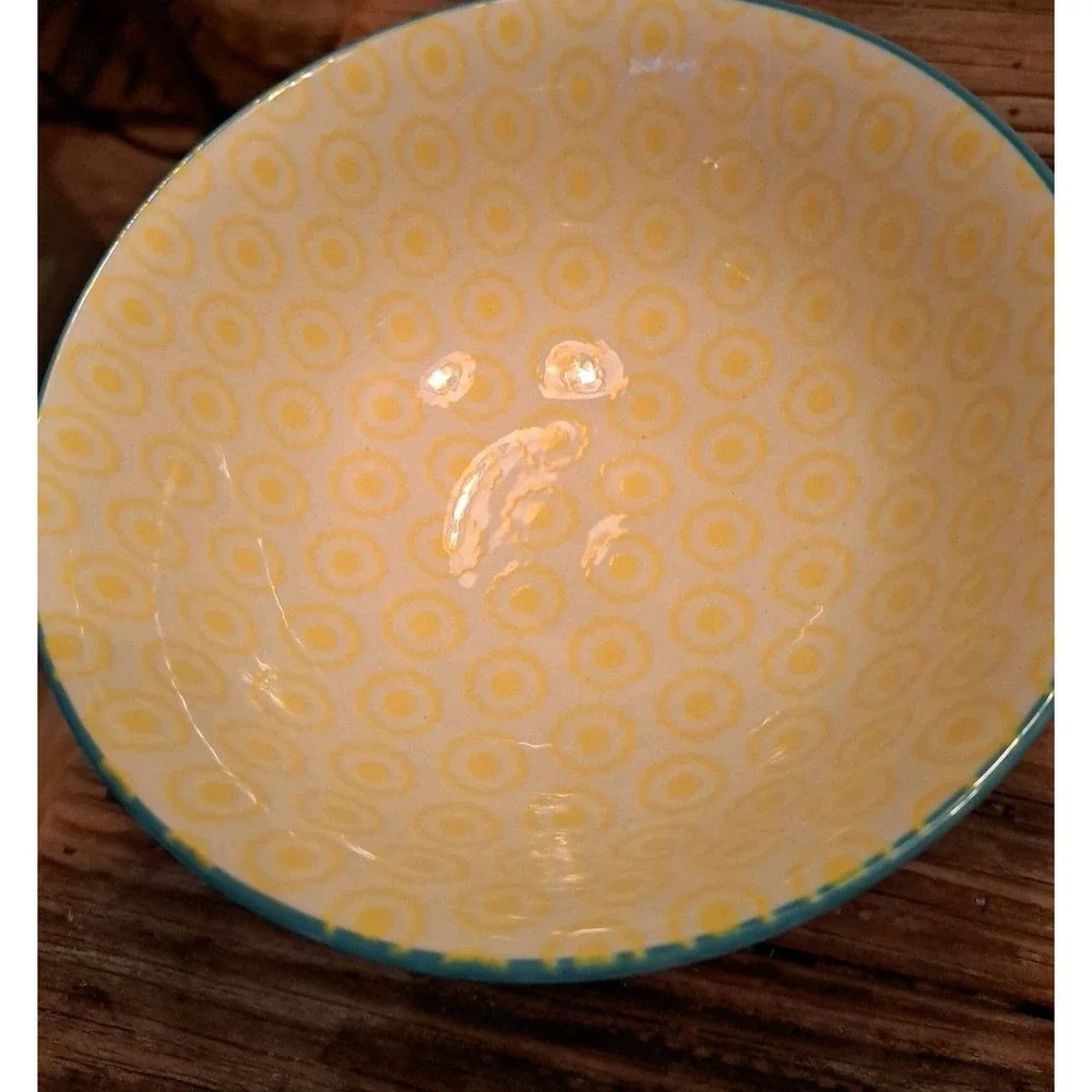 Dover & York Cereal Soup Bowl Geometric Yellow/ Blue Replacement Spring Summer
